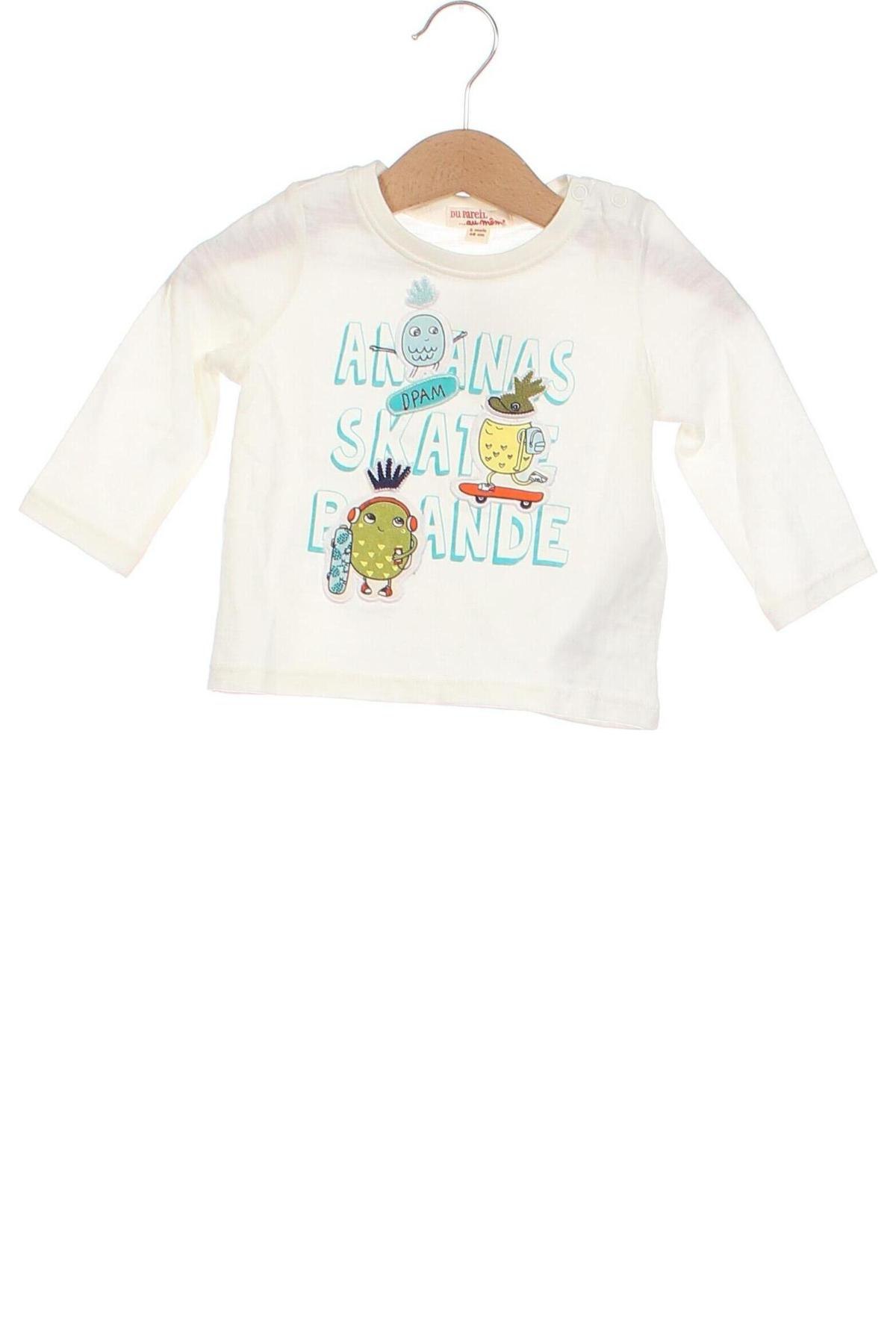 Детска блуза Du Pareil Au Meme, Размер 3-6m/ 62-68 см, Цвят Екрю, Цена 10,12 лв.