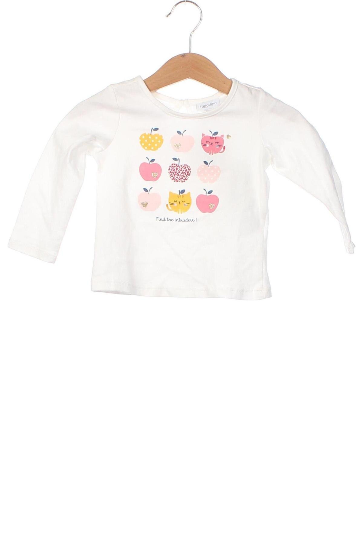 Dziecięca bluzka Fagottino By Oviesse, Rozmiar 6-9m/ 68-74 cm, Kolor Biały, Cena 103,95 zł