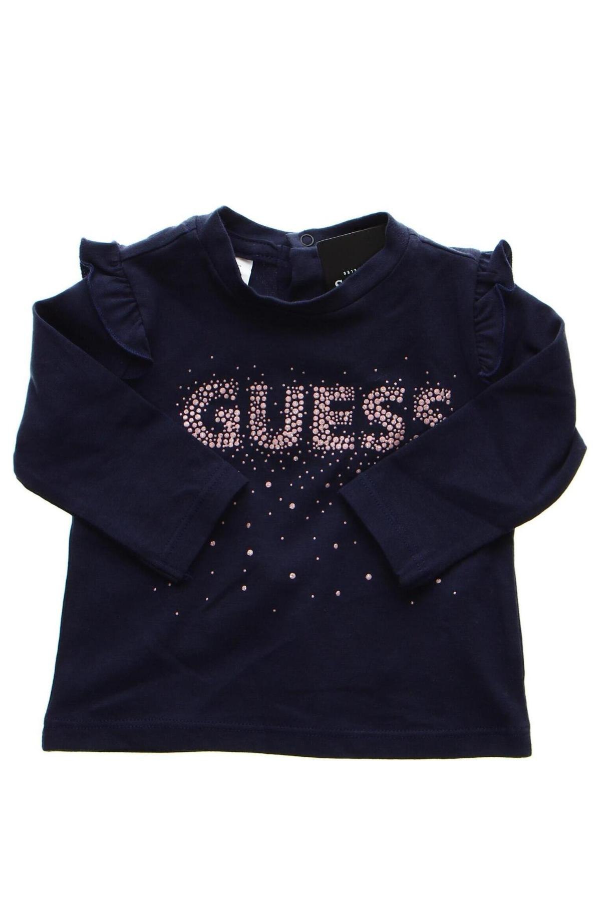 Bluză pentru copii Guess, Mărime 1-2m/ 50-56 cm, Culoare Albastru, Preț 234,21 Lei