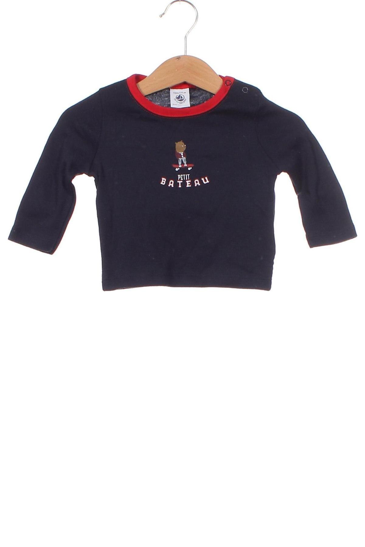 Kinder Shirt Petit Bateau, Größe 3-6m/ 62-68 cm, Farbe Blau, Preis € 5,28