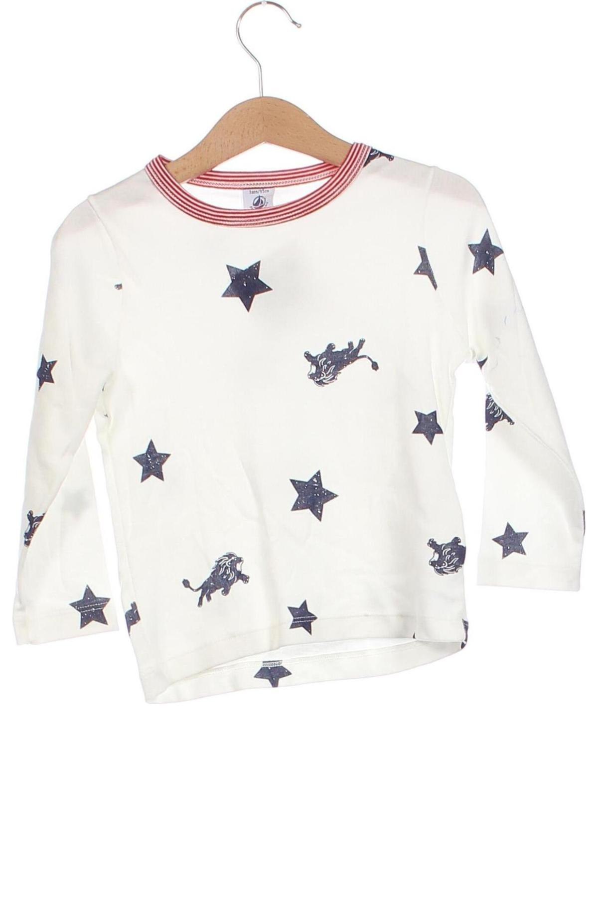 Παιδική μπλούζα Petit Bateau, Μέγεθος 18-24m/ 86-98 εκ., Χρώμα Λευκό, Τιμή 25,26 €