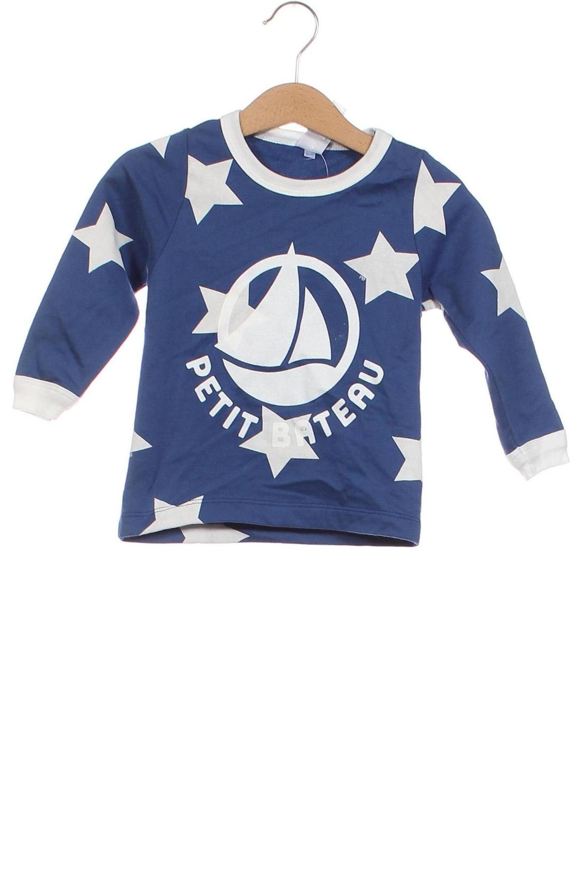 Bluză pentru copii Petit Bateau, Mărime 18-24m/ 86-98 cm, Culoare Albastru, Preț 46,18 Lei