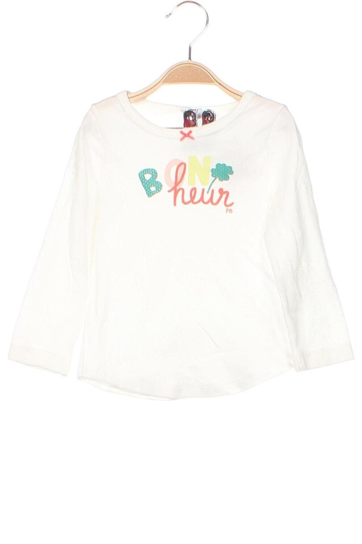 Детска блуза Petit Bateau, Размер 18-24m/ 86-98 см, Цвят Бял, Цена 14,40 лв.
