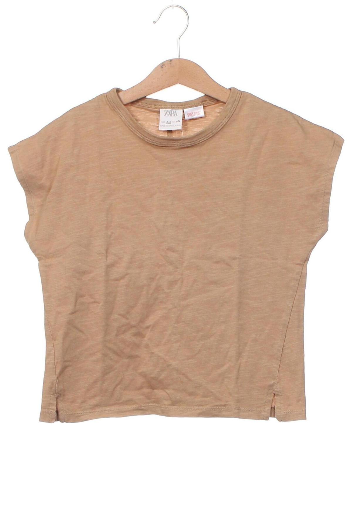 Kinder Shirt Zara Kids, Größe 3-4y/ 104-110 cm, Farbe Beige, Preis 8,02 €