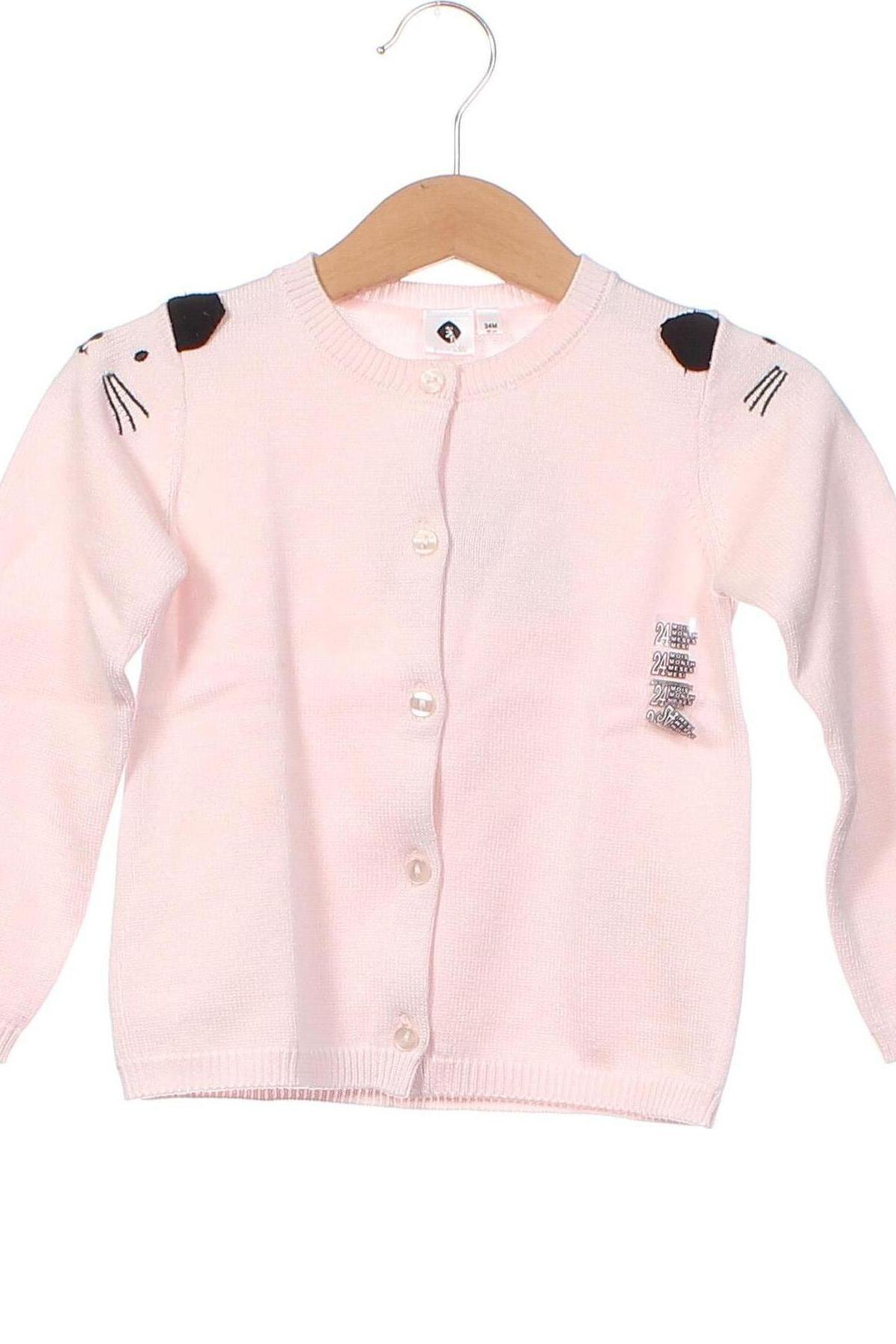Pulover cu nasturi pentru copii Grain De Ble, Mărime 12-18m/ 80-86 cm, Culoare Roz, Preț 128,95 Lei