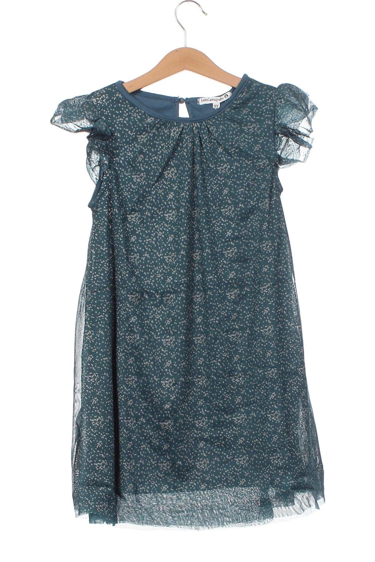 Rochie pentru copii LuluCastagnette, Mărime 7-8y/ 128-134 cm, Culoare Verde, Preț 83,53 Lei