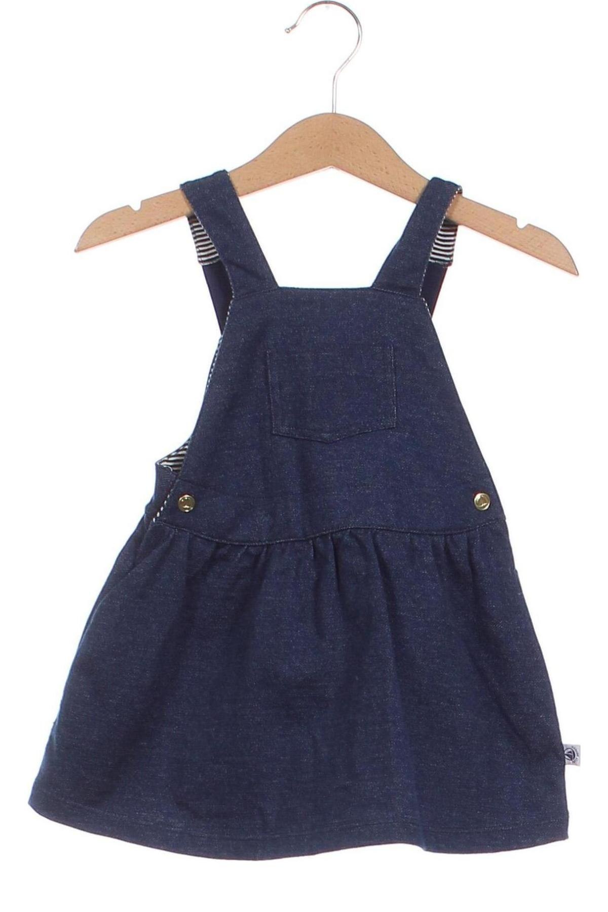 Детска рокля Petit Bateau, Размер 18-24m/ 86-98 см, Цвят Син, Цена 54,00 лв.
