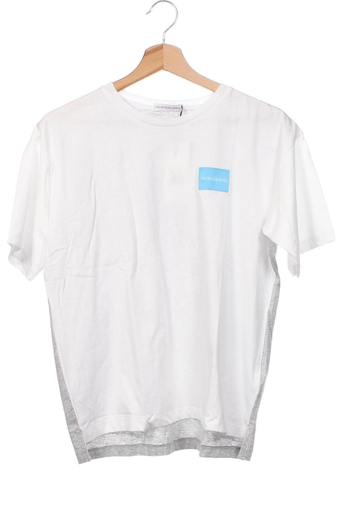 Kinder T-Shirt Calvin Klein Jeans, Größe 11-12y/ 152-158 cm, Farbe Weiß, Preis 21,34 €
