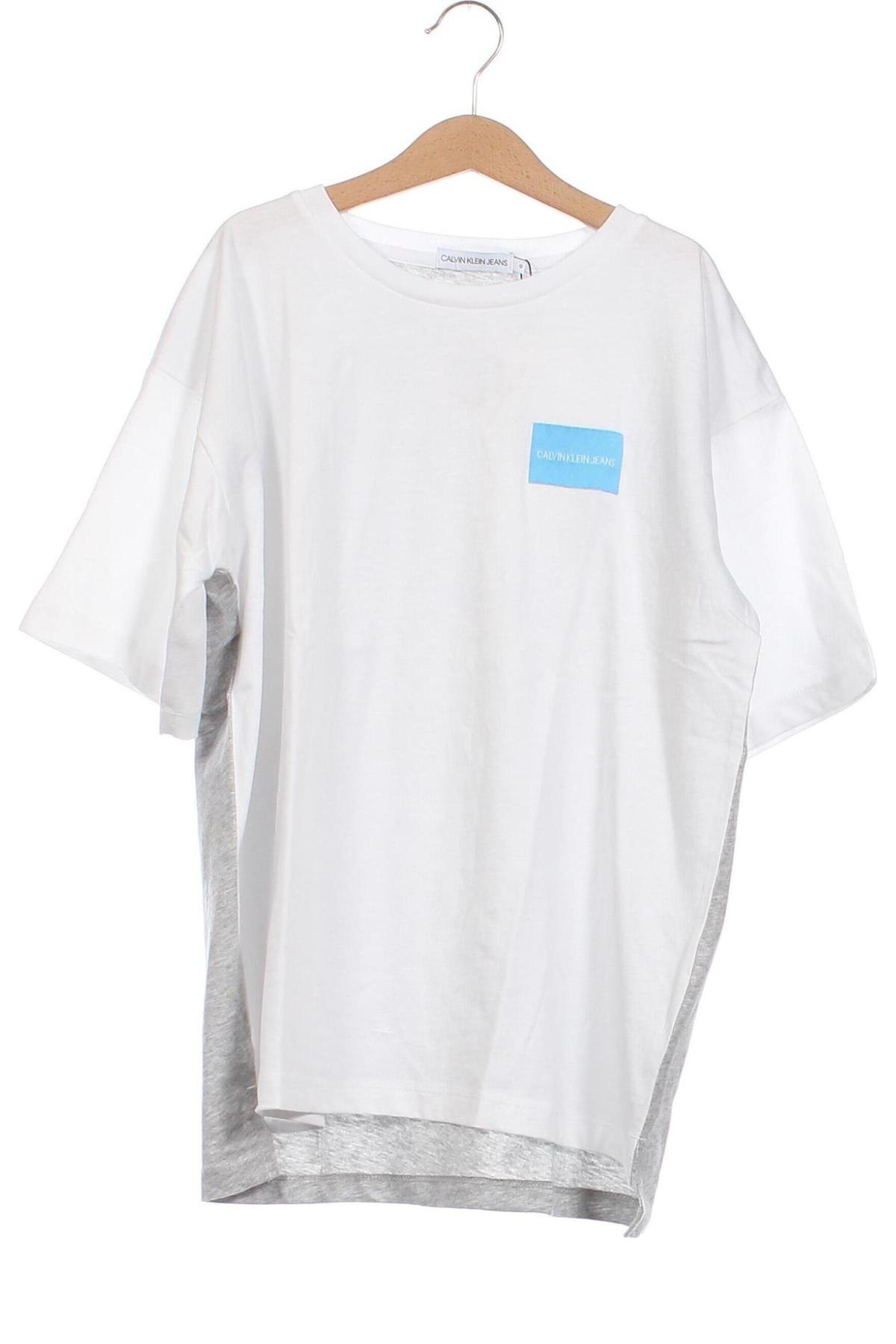 Dziecięcy T-shirt Calvin Klein Jeans, Rozmiar 12-13y/ 158-164 cm, Kolor Biały, Cena 157,26 zł