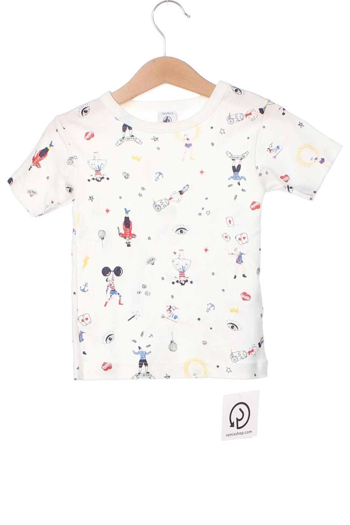 Детска тениска Petit Bateau, Размер 18-24m/ 86-98 см, Цвят Бял, Цена 42,00 лв.