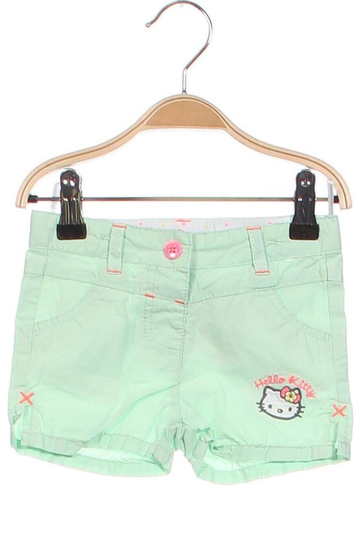 Παιδικό κοντό παντελόνι Hello Kitty, Μέγεθος 3-6m/ 62-68 εκ., Χρώμα Πράσινο, Τιμή 13,00 €