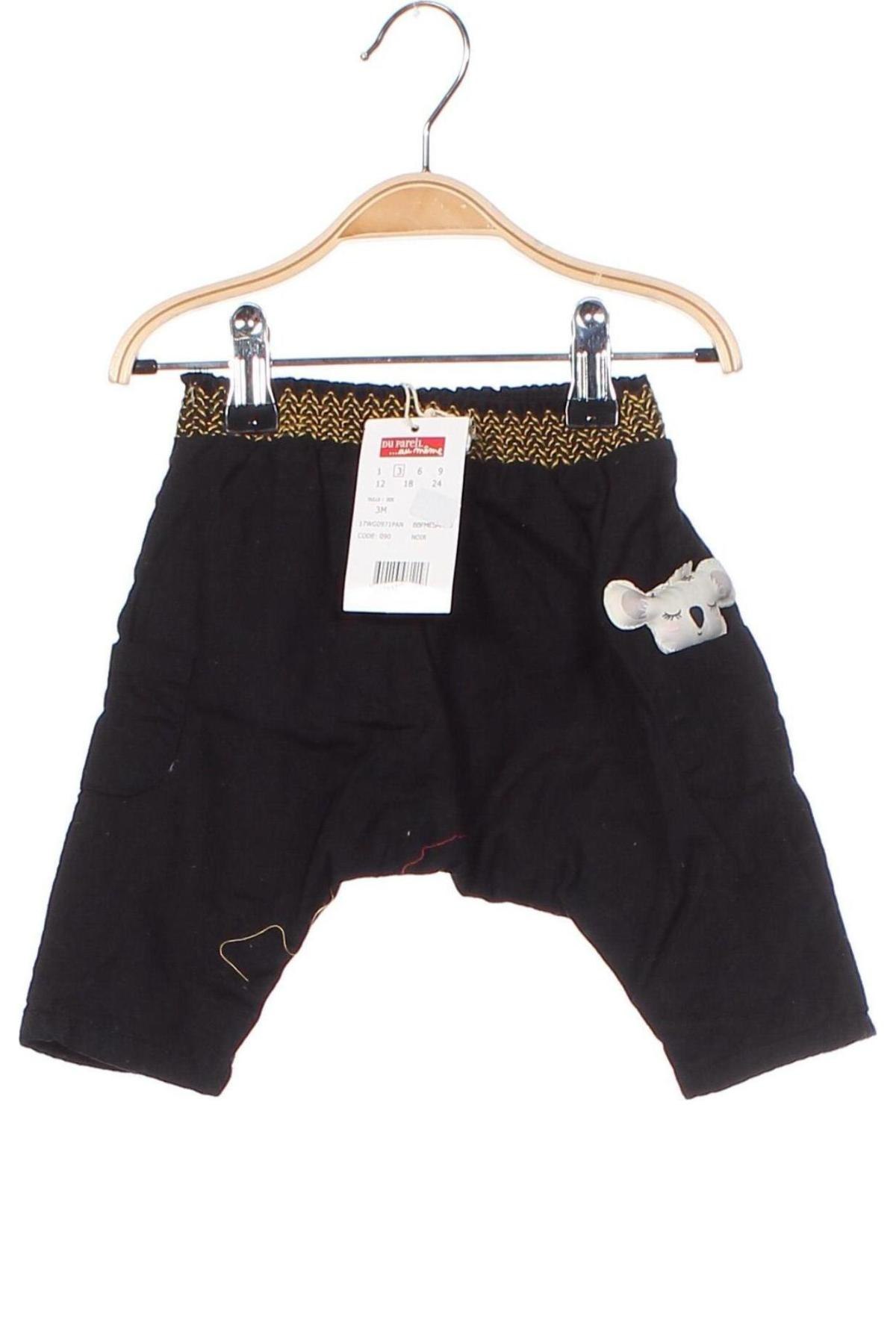Детски панталон Du Pareil Au Meme, Размер 2-3m/ 56-62 см, Цвят Черен, Цена 8,85 лв.
