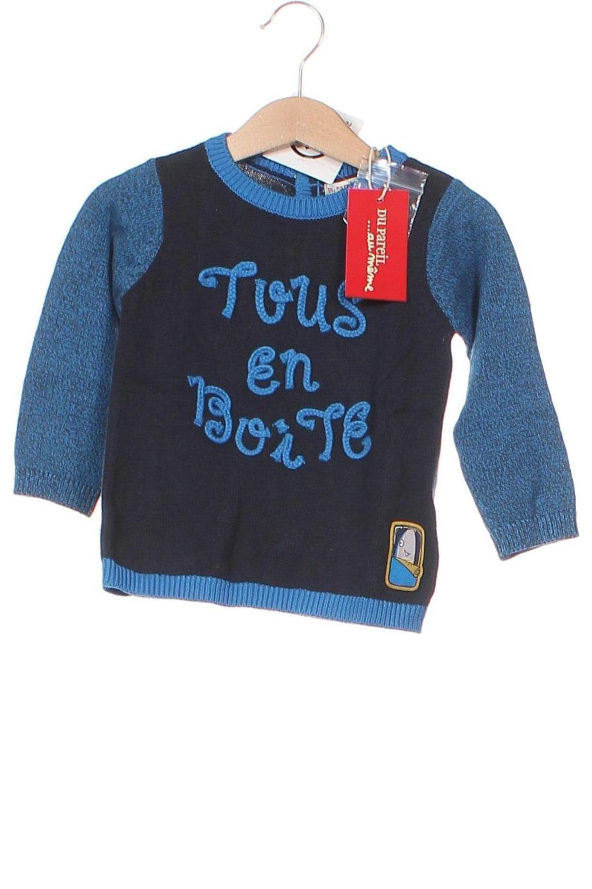 Dětský svetr  Du Pareil Au Meme, Velikost 12-18m/ 80-86 cm, Barva Modrá, Cena  137,00 Kč