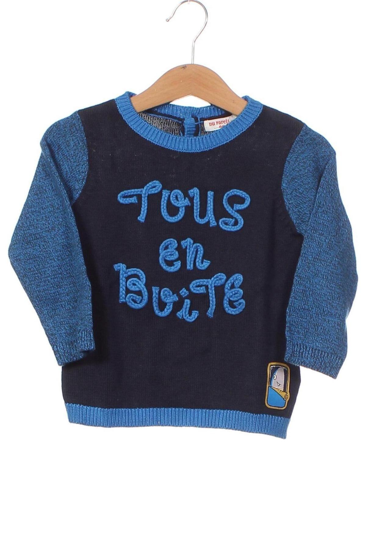 Dětský svetr  Du Pareil Au Meme, Velikost 12-18m/ 80-86 cm, Barva Modrá, Cena  200,00 Kč