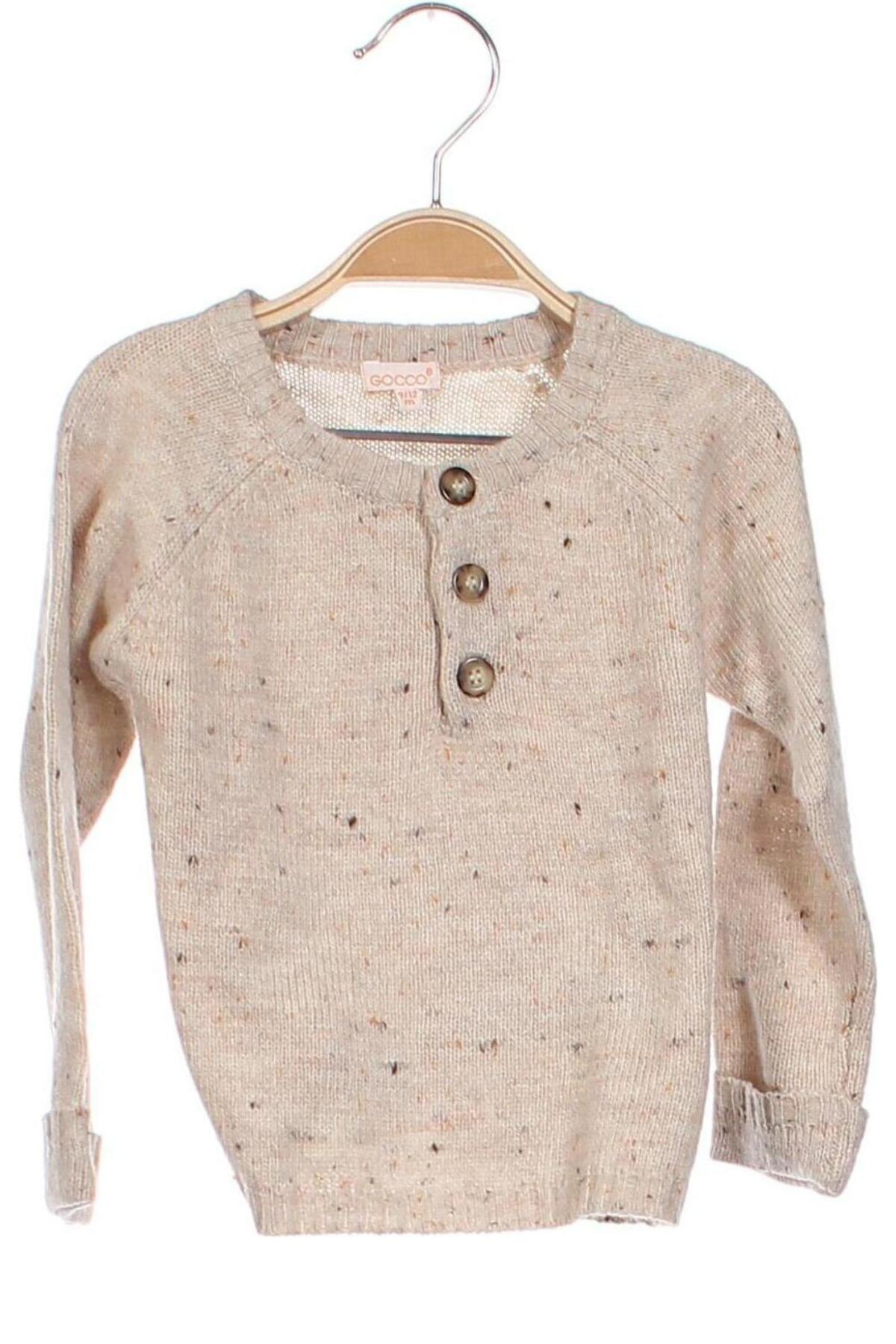 Детски пуловер Gocco, Размер 9-12m/ 74-80 см, Цвят Бежов, Цена 19,75 лв.
