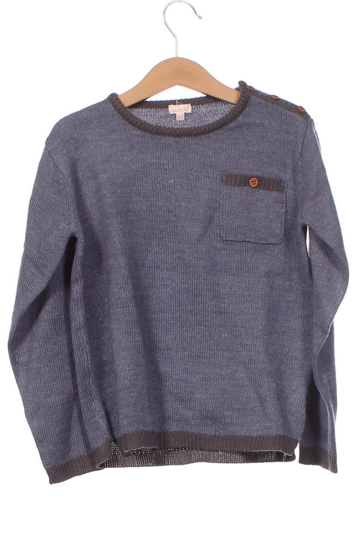 Детски пуловер Gocco, Размер 5-6y/ 116-122 см, Цвят Син, Цена 10,35 лв.