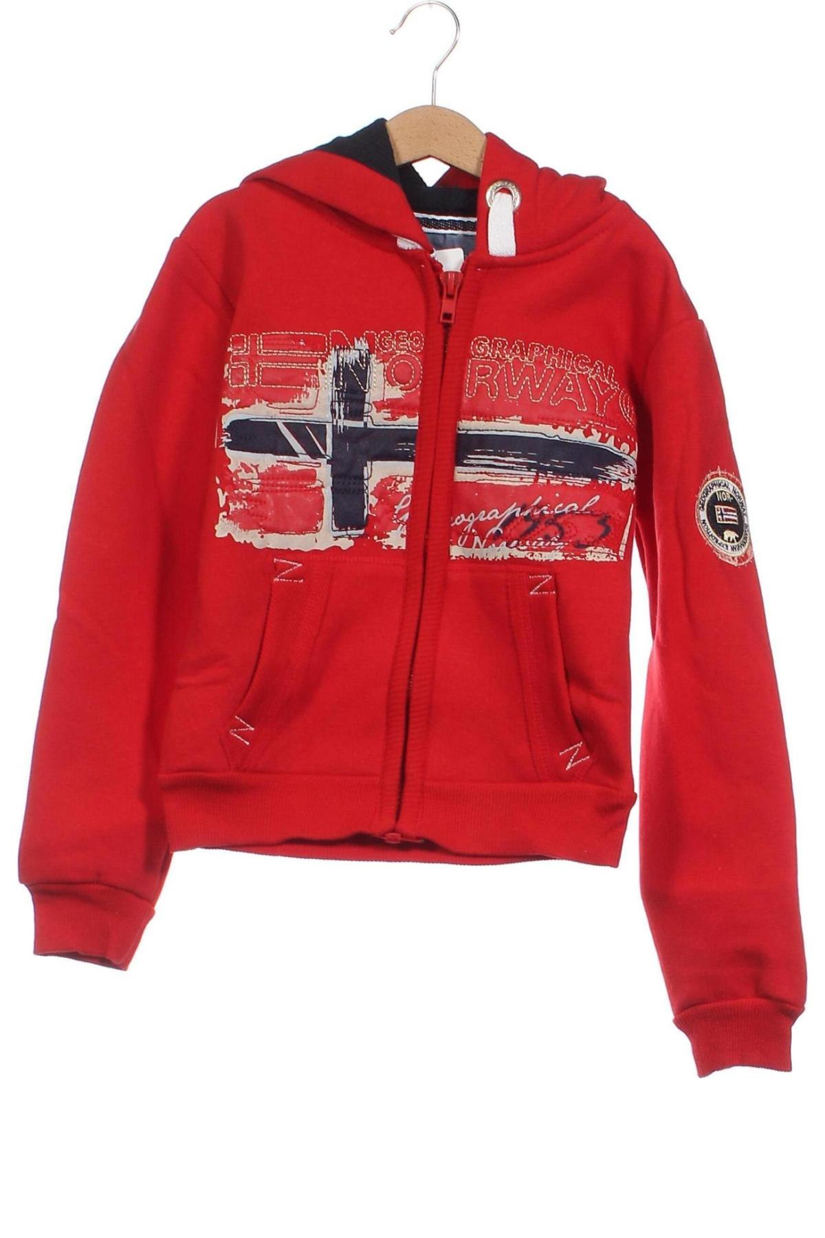 Dziecięca bluza Geographical Norway, Rozmiar 7-8y/ 128-134 cm, Kolor Czerwony, Cena 208,76 zł