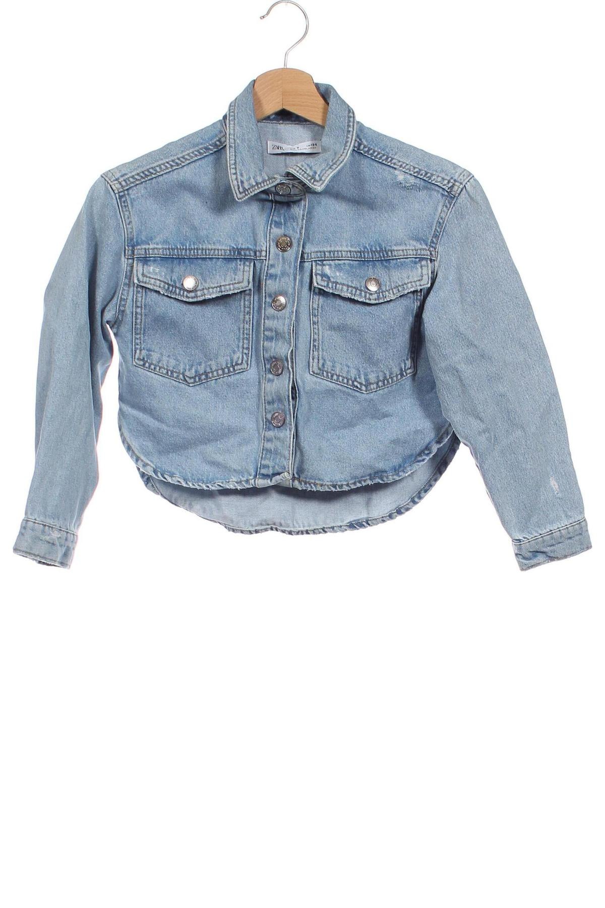 Παιδικό τζίν μπουφάν Zara, Μέγεθος 8-9y/ 134-140 εκ., Χρώμα Μπλέ, Τιμή 17,39 €