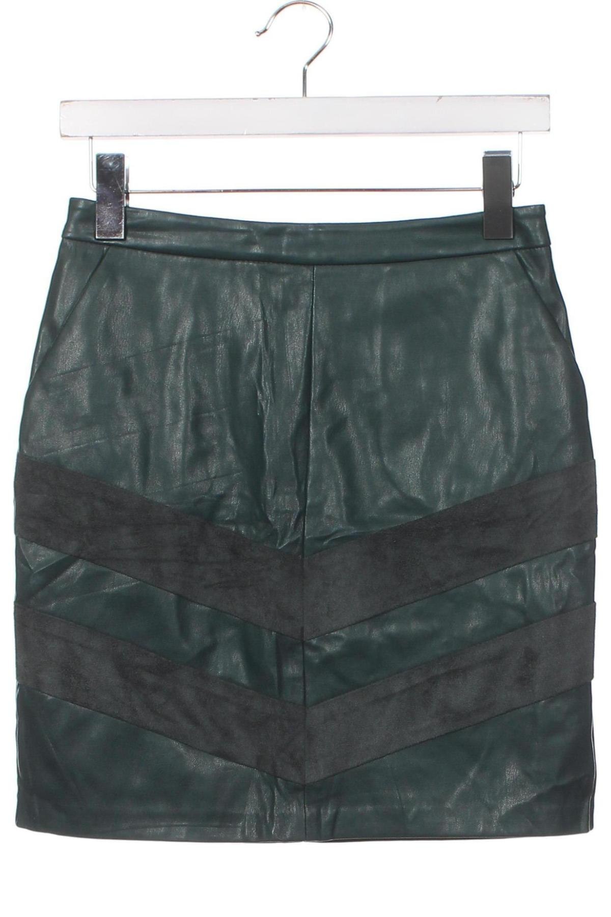 Δερμάτινη φούστα Kiabi, Μέγεθος XS, Χρώμα Πράσινο, Τιμή 4,13 €