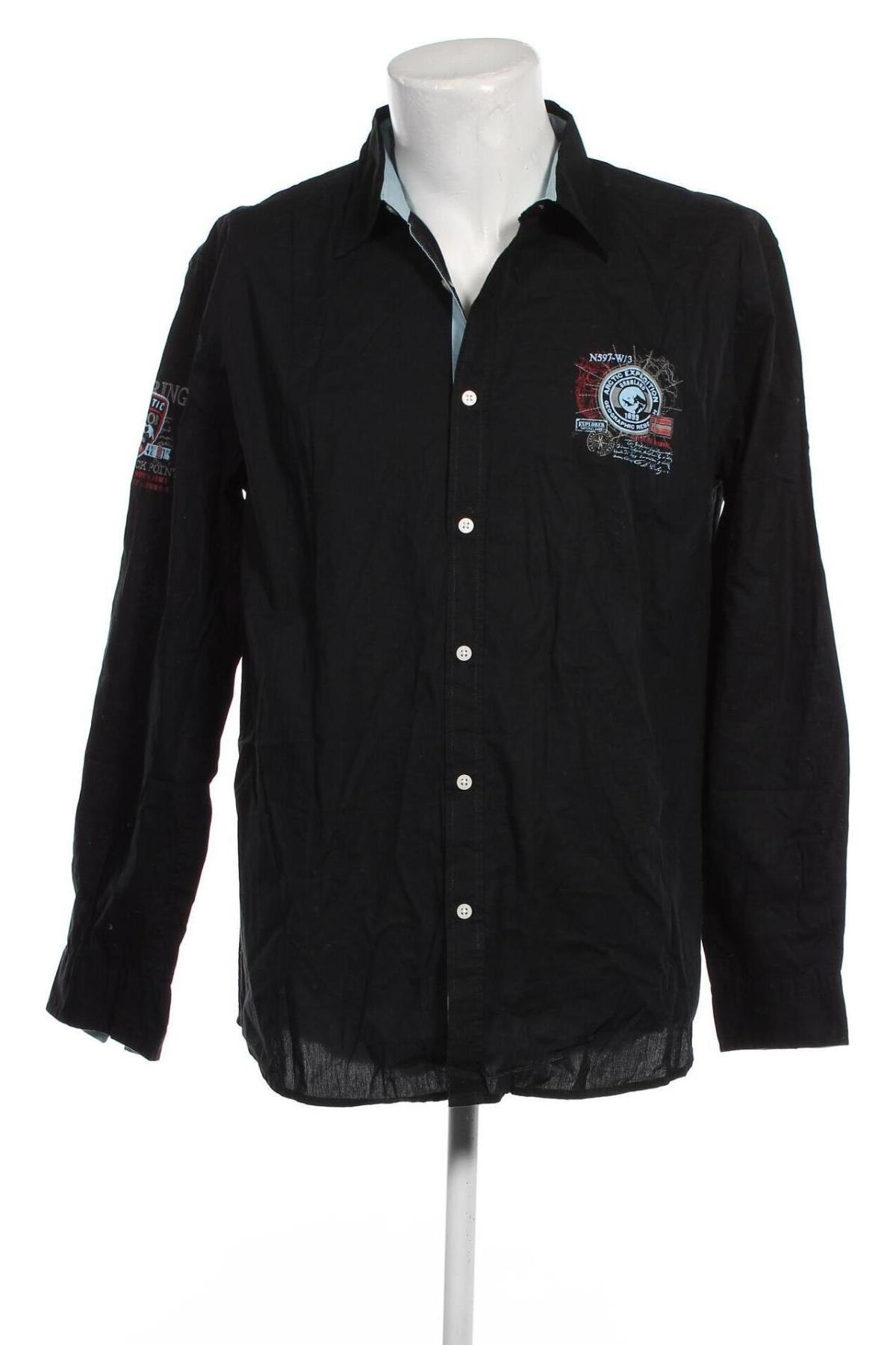 Ανδρικό πουκάμισο Atlas For Men, Μέγεθος XL, Χρώμα Μαύρο, Τιμή 5,38 €