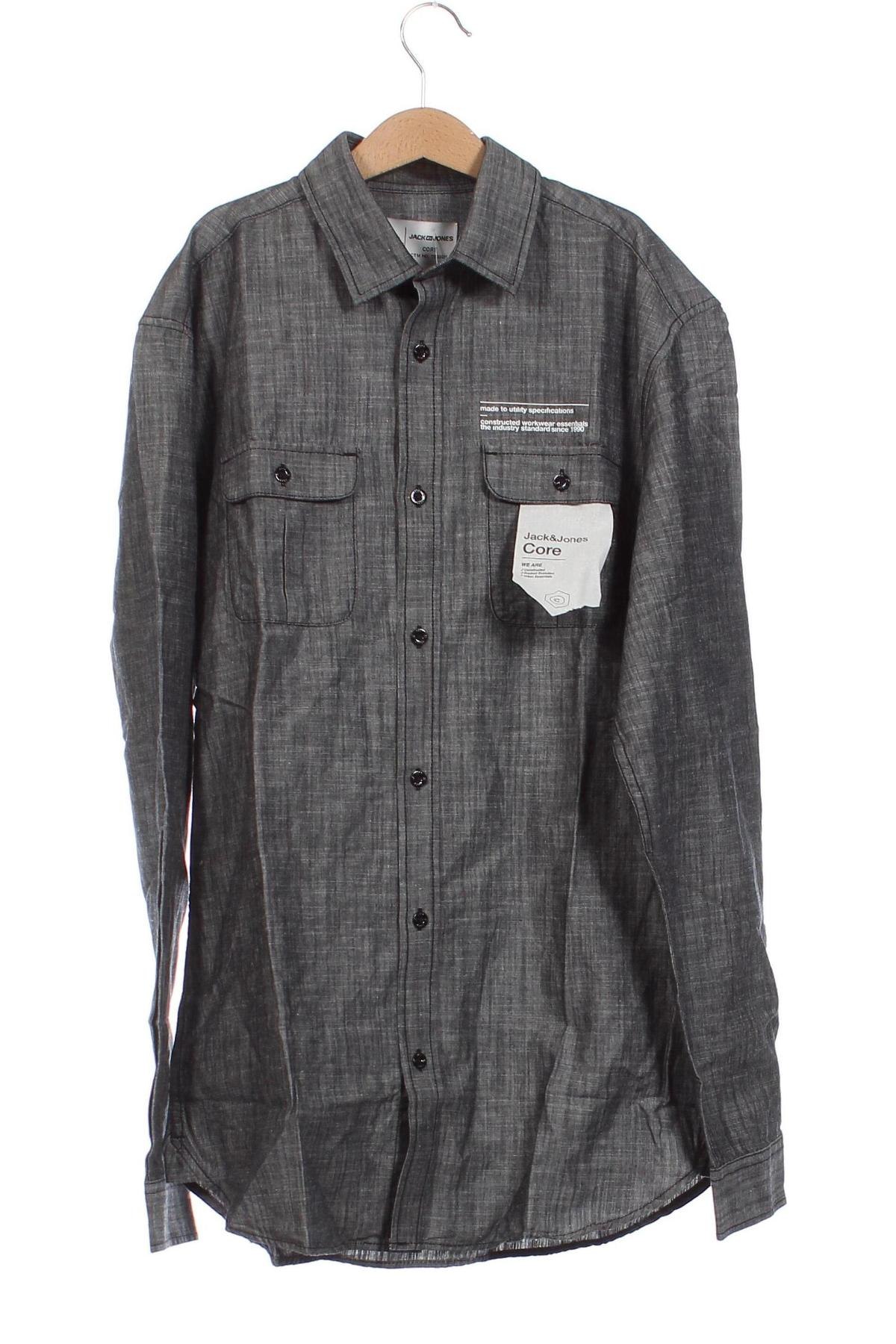 Мъжка риза Core By Jack & Jones, Размер S, Цвят Сив, Цена 15,64 лв.