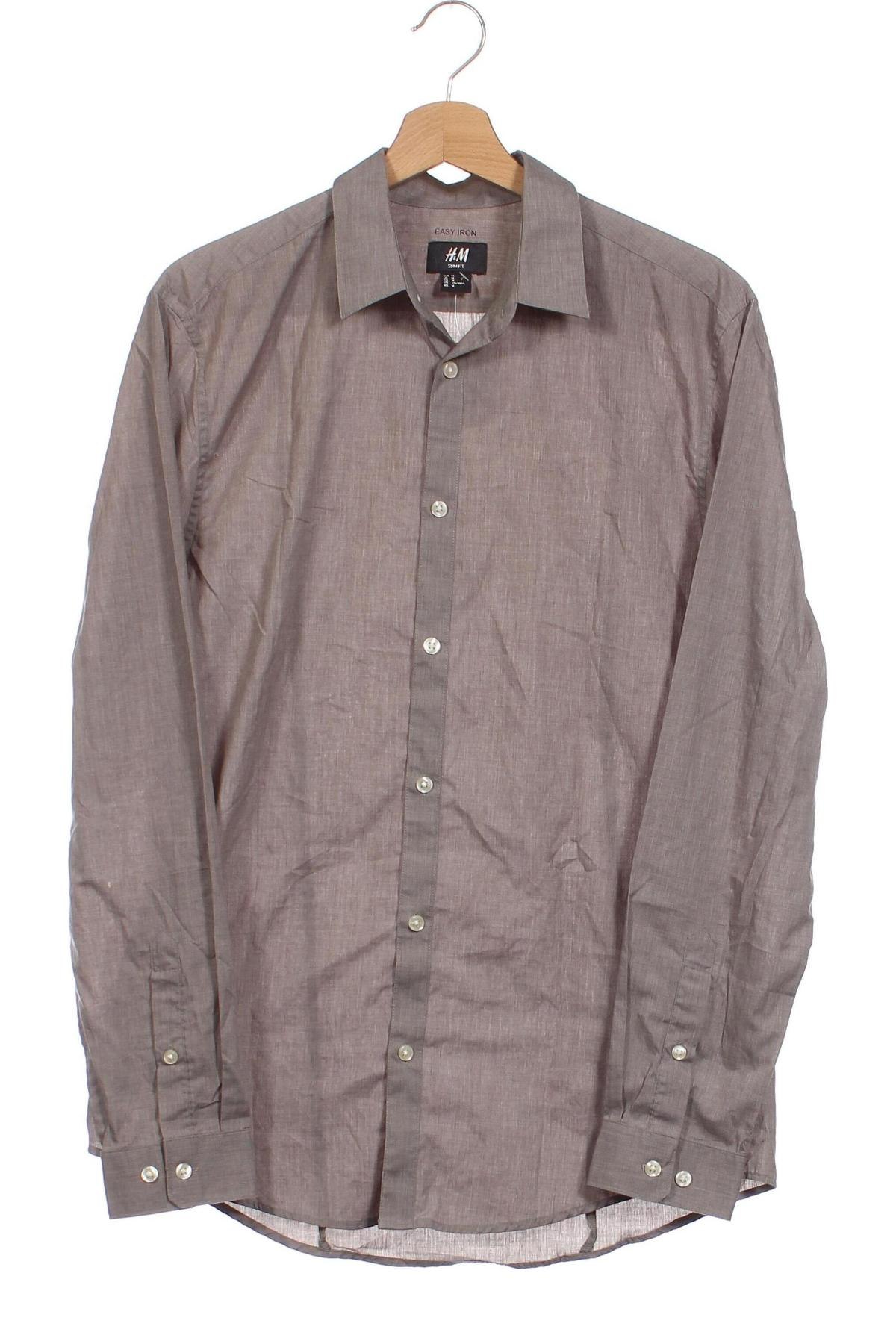 Мъжка риза H&M, Размер M, Цвят Сив, Цена 6,09 лв.