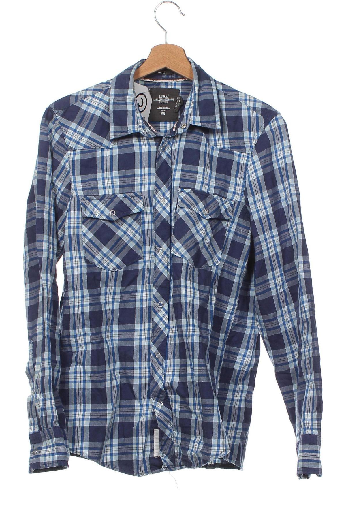 Herrenhemd H&M L.O.G.G., Größe S, Farbe Blau, Preis 2,42 €