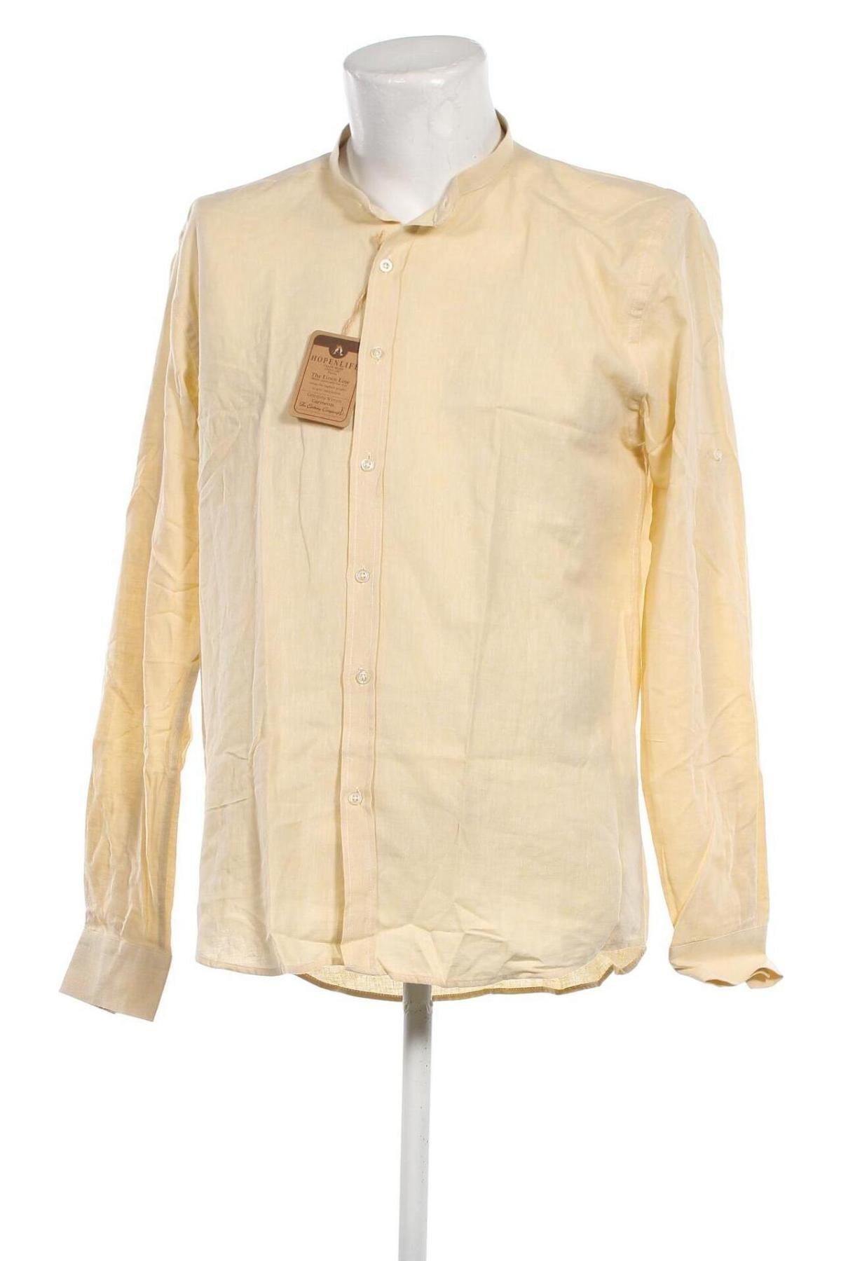 Мъжка риза Hopenlife, Размер XL, Цвят Жълт, Цена 79,00 лв.