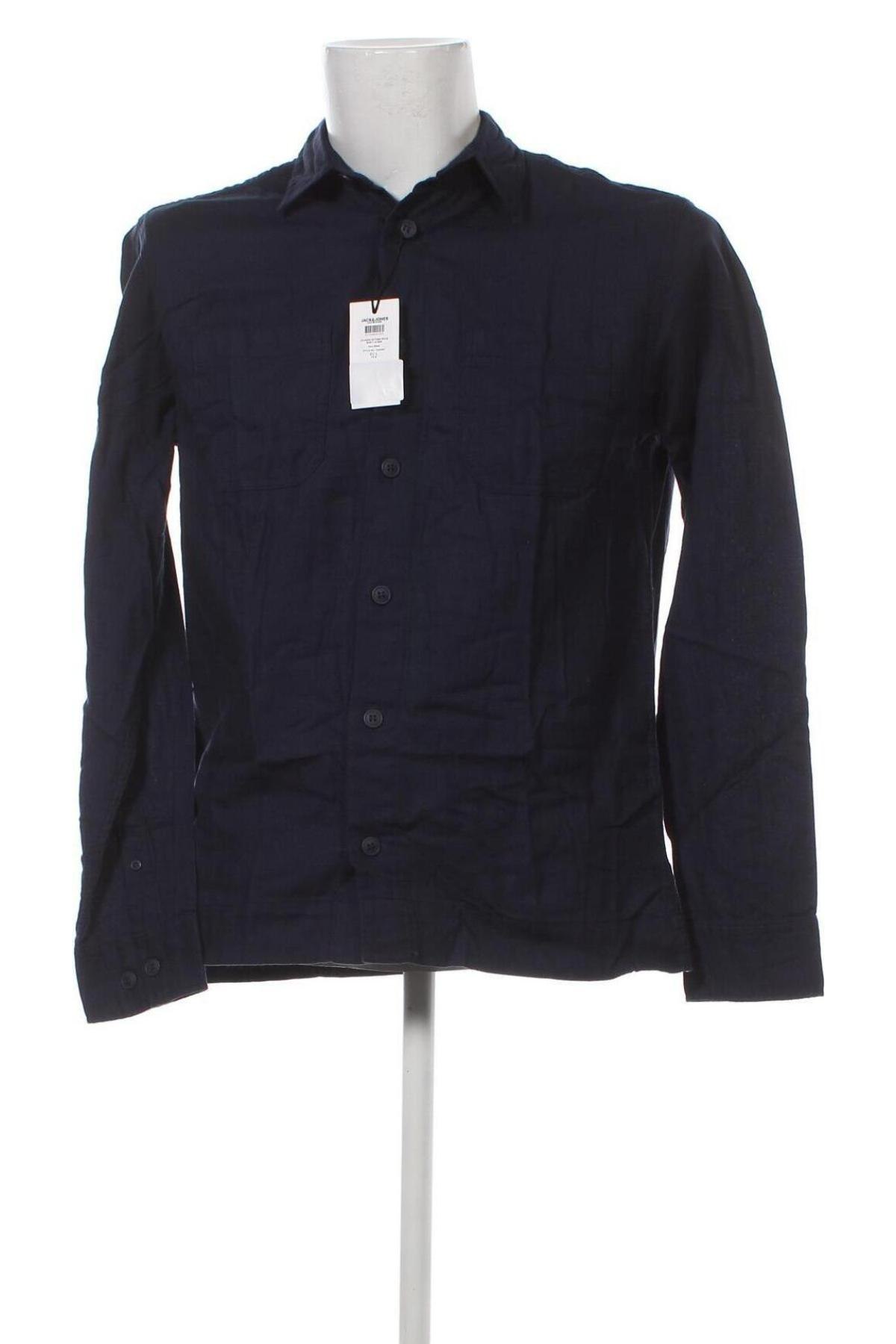 Ανδρικό πουκάμισο Jack & Jones, Μέγεθος L, Χρώμα Μπλέ, Τιμή 8,41 €