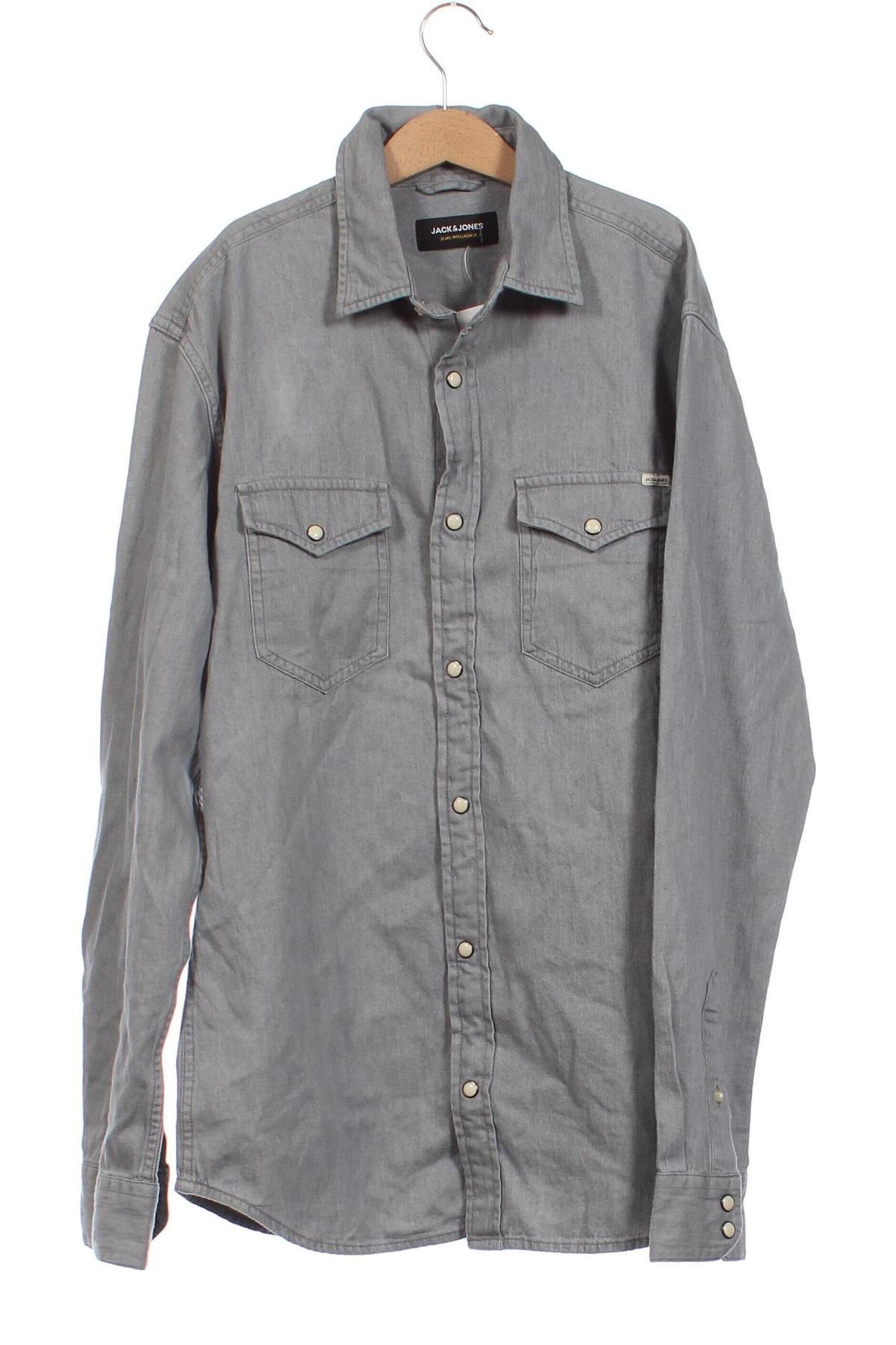 Herrenhemd Jack & Jones, Größe S, Farbe Grau, Preis 7,01 €