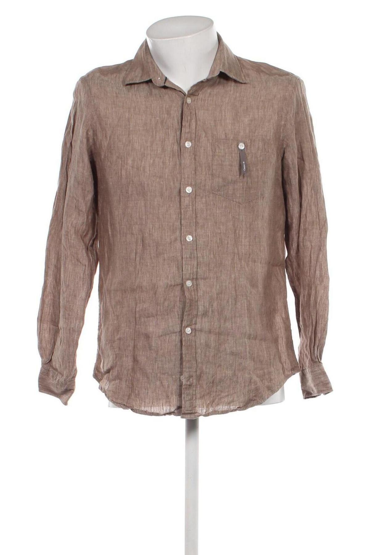 Ανδρικό πουκάμισο Manor, Μέγεθος S, Χρώμα  Μπέζ, Τιμή 15,39 €