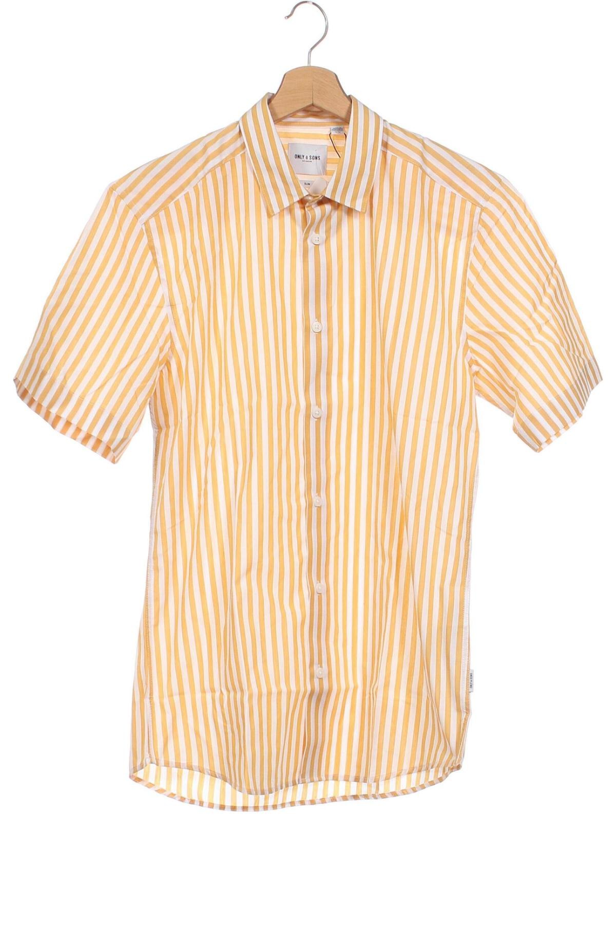 Herrenhemd Only & Sons, Größe M, Farbe Gelb, Preis 8,54 €