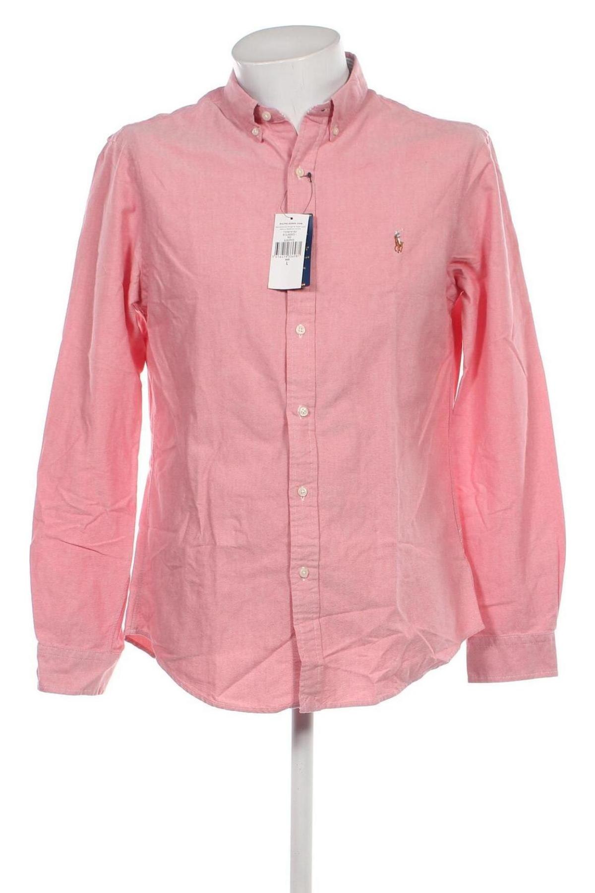 Męska koszula Polo By Ralph Lauren, Rozmiar L, Kolor Różowy, Cena 480,85 zł