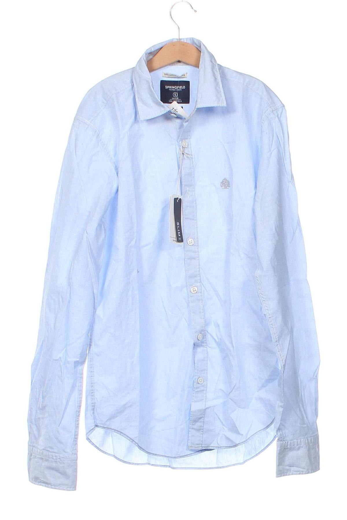 Ανδρικό πουκάμισο Springfield, Μέγεθος S, Χρώμα Μπλέ, Τιμή 13,67 €
