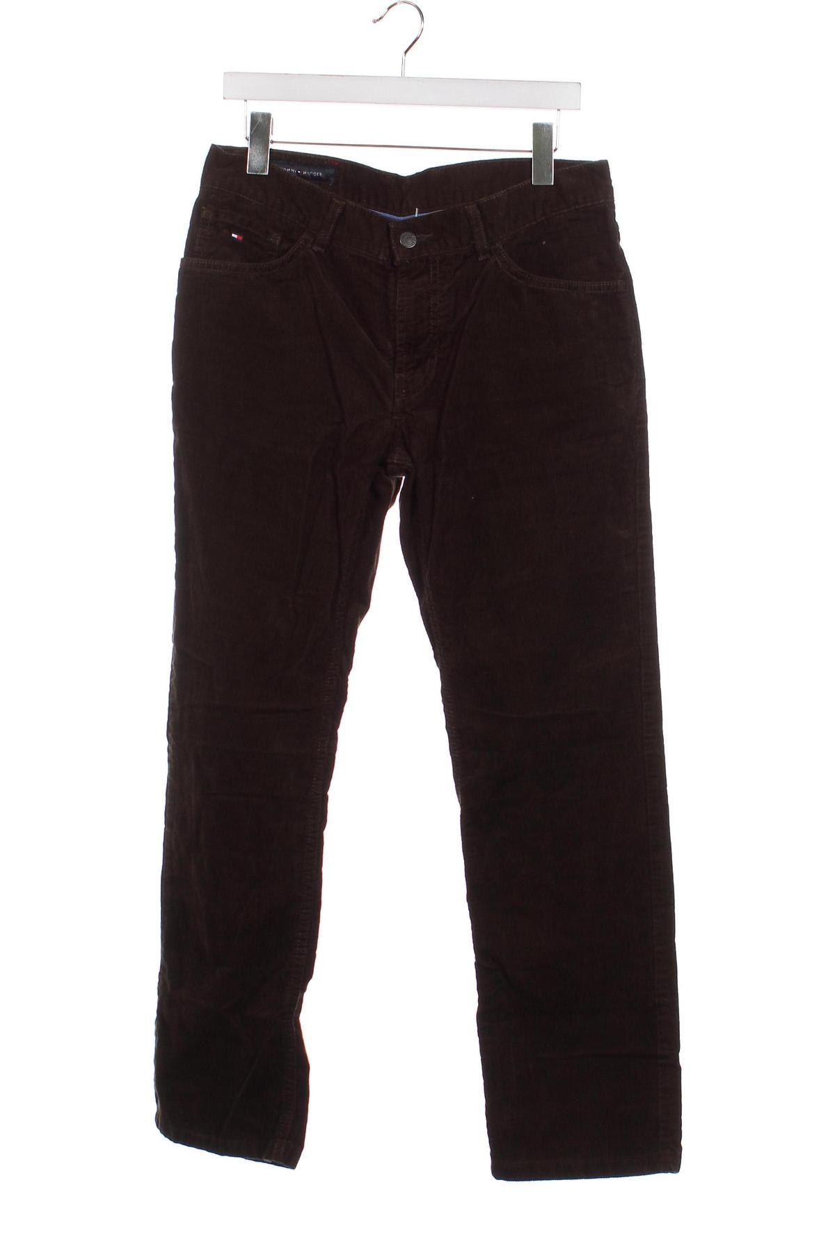 Pantaloni raiați de bărbați Tommy Hilfiger, Mărime L, Culoare Maro, Preț 123,02 Lei