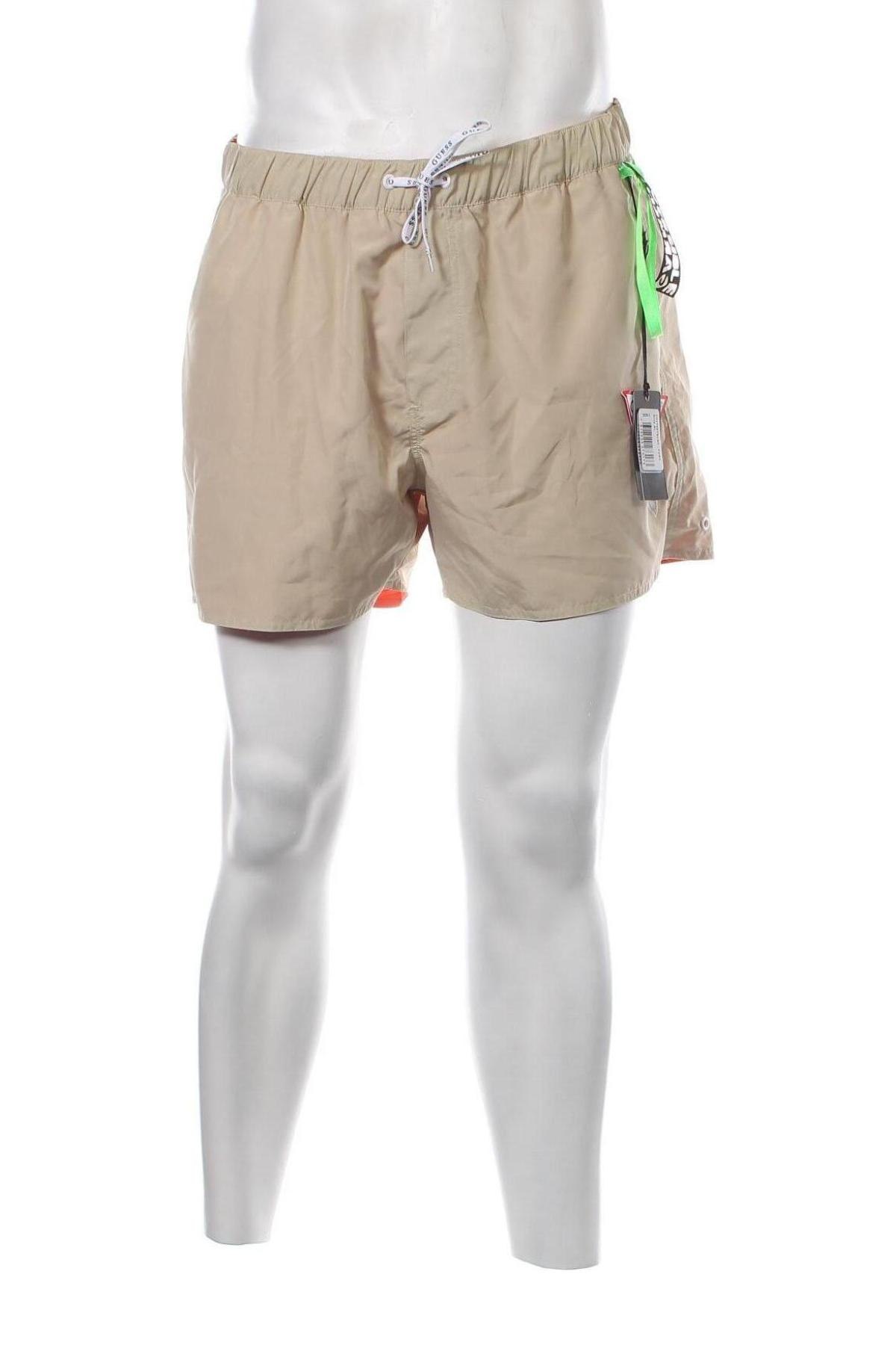 Ανδρικό κοντό παντελόνι Guess, Μέγεθος XL, Χρώμα  Μπέζ, Τιμή 15,73 €