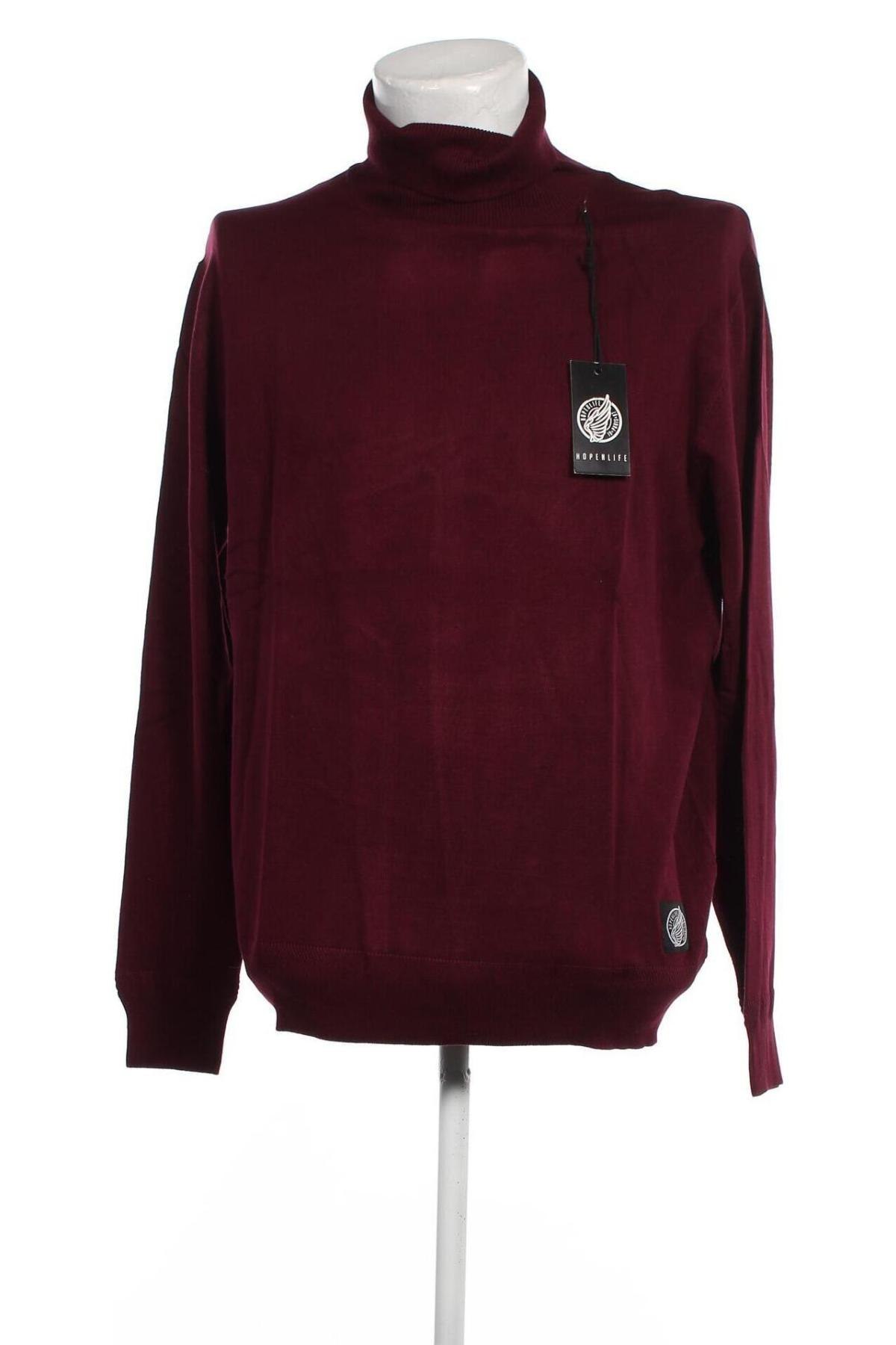 Мъжки пуловер Hopenlife, Размер XXL, Цвят Червен, Цена 28,98 лв.