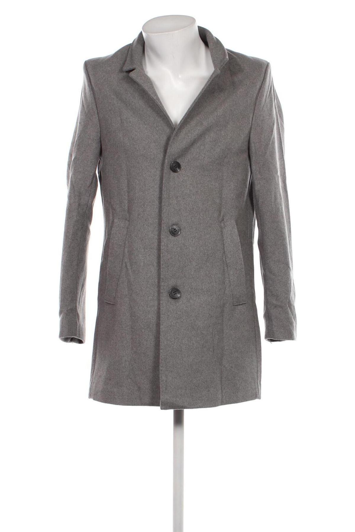 Мъжко палто H&M, Размер L, Цвят Сив, Цена 107,00 лв.