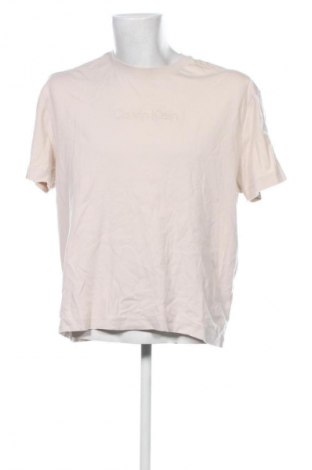 Herren T-Shirt Calvin Klein, Größe XXL, Farbe Beige, Preis 20,99 €