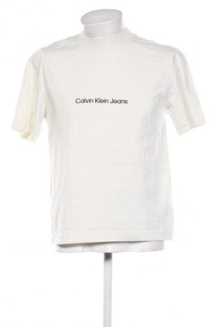 Herren T-Shirt Calvin Klein Jeans, Größe S, Farbe Ecru, Preis 46,99 €