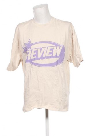 Męski T-shirt Review, Rozmiar L, Kolor Beżowy, Cena 97,99 zł