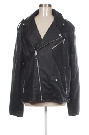 Geacă de piele pentru femei Bershka, Mărime XL, Culoare Negru, Preț 117,99 Lei