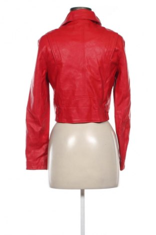 Geacă de piele pentru femei Bershka, Mărime S, Culoare Roșu, Preț 81,99 Lei