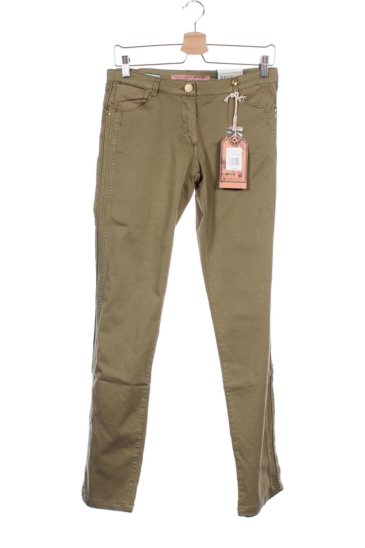 Детски панталон Million X, Размер 13-14y/ 164-168 см, Цвят Зелен, 98% памук, 2% еластан, Цена 51,75 лв.
