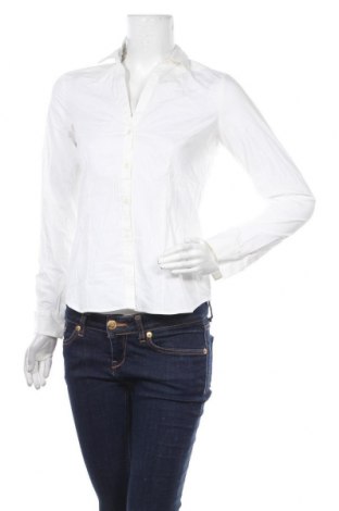 Damska koszula H&M, Rozmiar S, Kolor Biały, 68% bawełna, 28% poliamid, 4% elastyna, Cena 33,54 zł