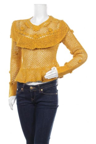 Дамски пуловер Zara, Размер S, Цвят Жълт, Цена 26,60 лв.