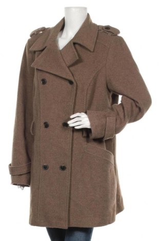 Дамско палто S.Oliver, Размер XL, Цвят Бежов, 50% вълна, 50% полиестер, Цена 64,00 лв.