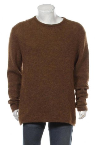 Мъжки пуловер American Vintage, Размер XL, Цвят Кафяв, 38% полиамид, 26% акрил, 25% вълна от алпака, 10% мерино, 1% еластан, Цена 57,27 лв.