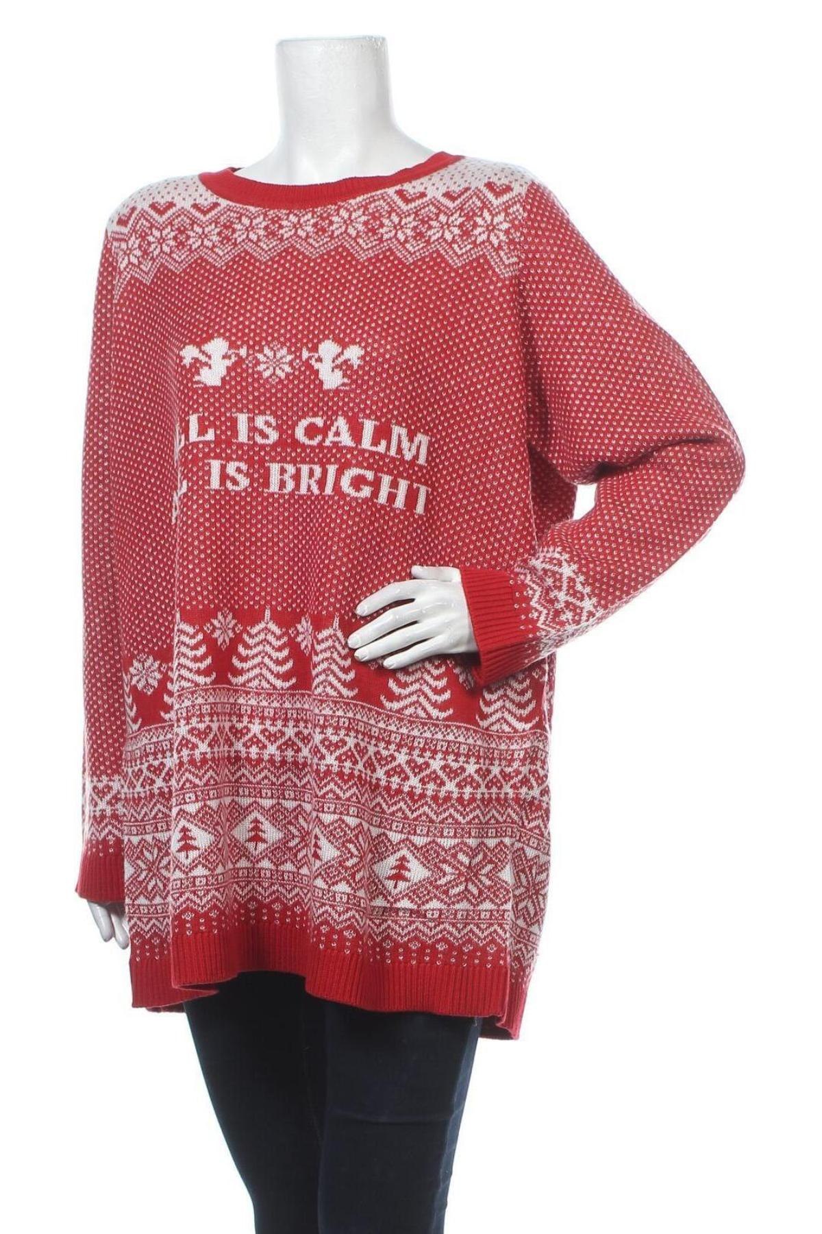 Дамски пуловер Sheego, Размер XXL, Цвят Червен, Цена 99,00 лв.