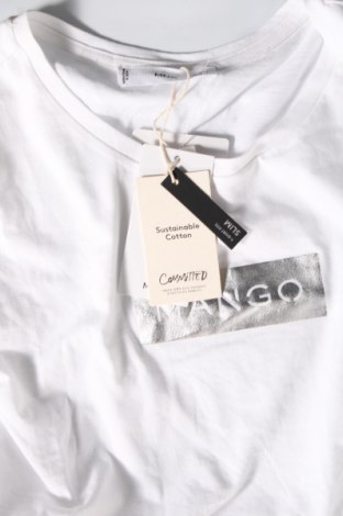 Дамска тениска Mango, Размер S, Цвят Бял, Памук, Цена 37,05 лв.